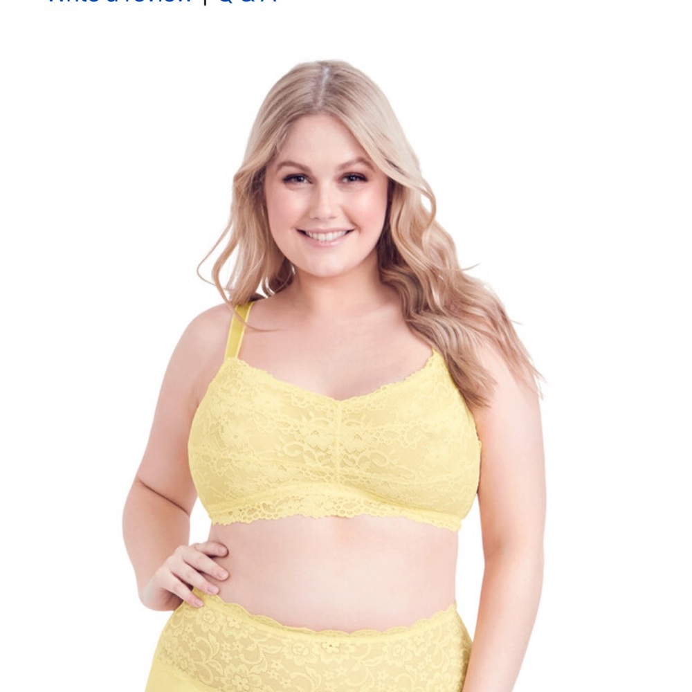 NWT Hips and Curves Bralette Full Cover in Primrose Yellow Large